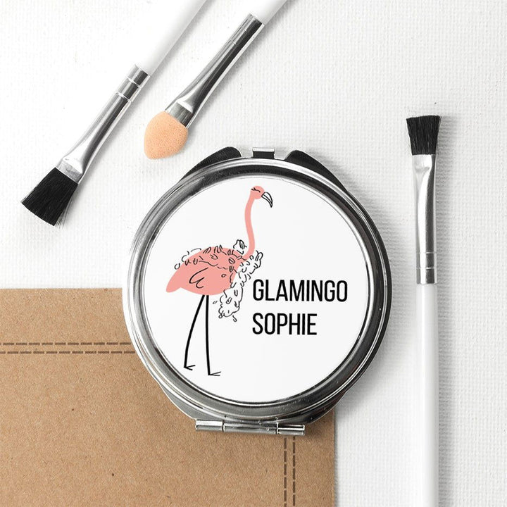 Glamingo Round Compact Mirror (Personalised Compact Mirrors) available to buy now at www.giftsfinder.co.uk