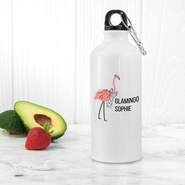 Glamingo White Water Bottle (Personalised Water Bottles) available to buy now at www.giftsfinder.co.uk