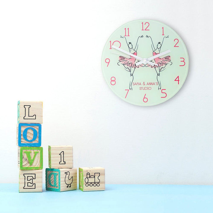 Buy Graceful Ballet Dancer Personalised Wall Clock at www.giftsfinder.co.uk