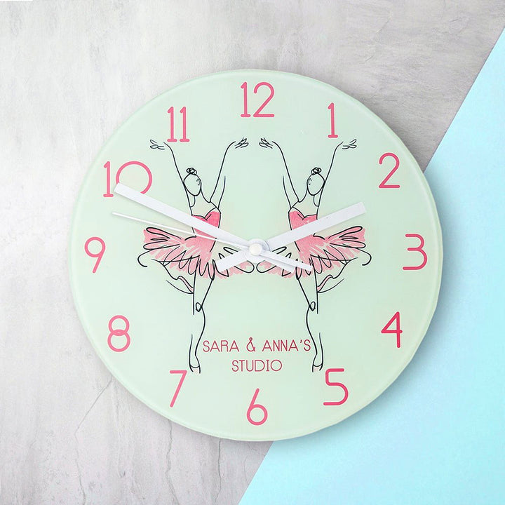 Buy Graceful Ballet Dancer Personalised Wall Clock at www.giftsfinder.co.uk