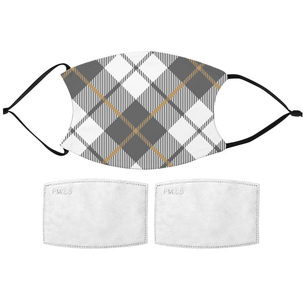 Grey Plaid Face Mask (Personalised Face Masks) available to buy now at www.giftsfinder.co.uk