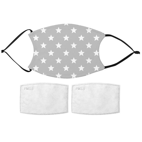 Grey Stars Pattern Face Mask (Personalised Face Masks) available to buy now at www.giftsfinder.co.uk