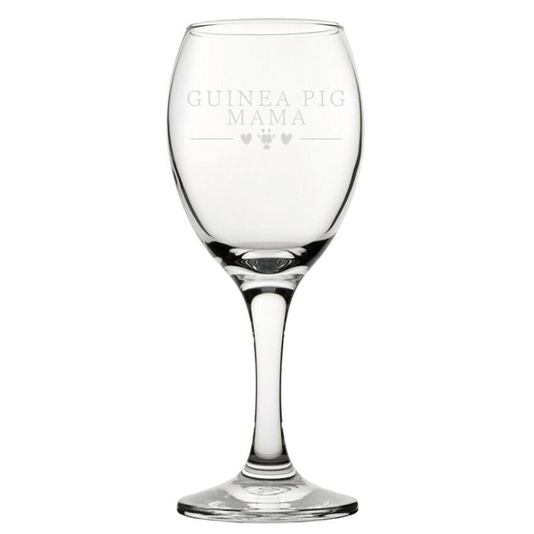 Guinea Pig Mama - Engraved Novelty Wine Glass (Stemware) available to buy now at www.giftsfinder.co.uk