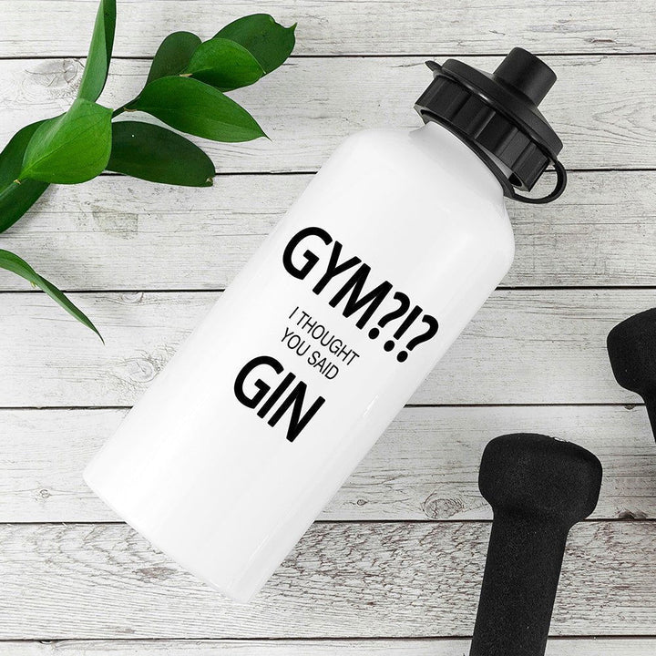 Gym!? I Thought You Said Gin Personalised Water Bottle () available to buy now at www.giftsfinder.co.uk