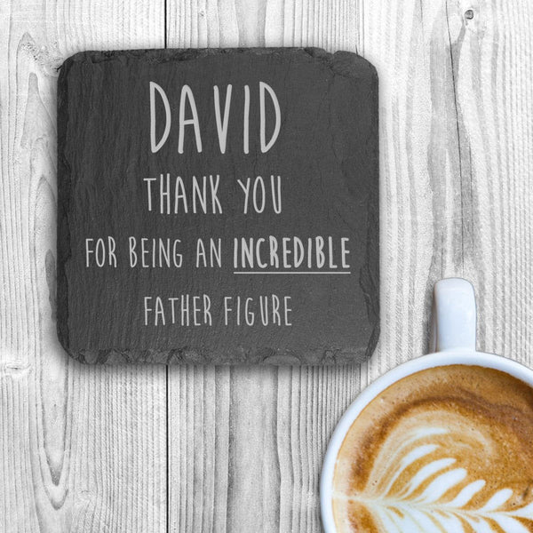 Incredible Father Figure Square Slate Keepsake (Personalised Ornaments & Keepsakes) available to buy now at www.giftsfinder.co.uk