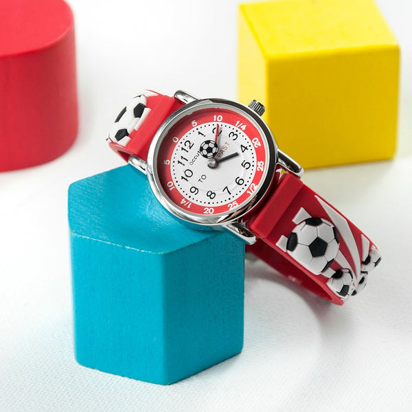 Buy Kids Personalised Red Football Watch at www.giftsfinder.co.uk