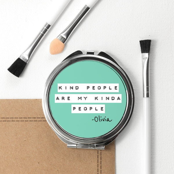 Buy Kind People (Green) Round Compact Mirror at www.giftsfinder.co.uk