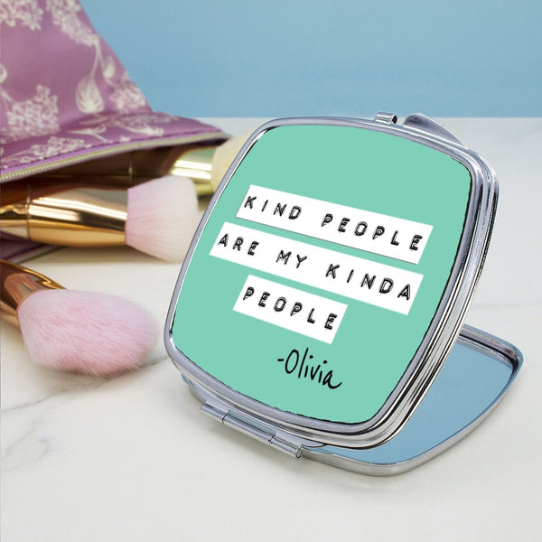 Buy Kind People (Green) Square Compact Mirror at www.giftsfinder.co.uk