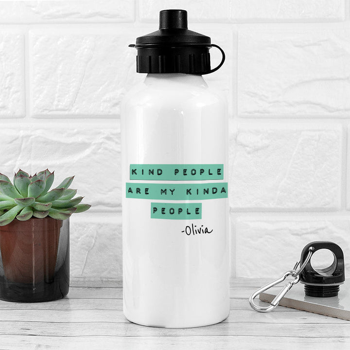 Buy Kind People (Green) White Water Bottle available now at www.giftsfinder.co.uk