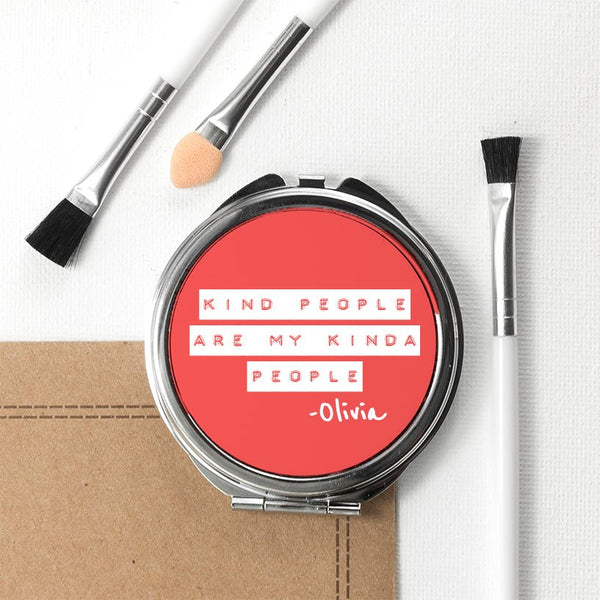 Buy Kind People (Red) Round Compact Mirror available now at www.giftsfinder.co.uk