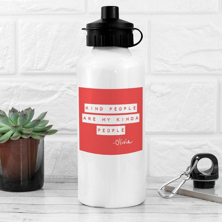 Buy Kind People (Red) White Water Bottle available now at www.giftsfinder.co.uk