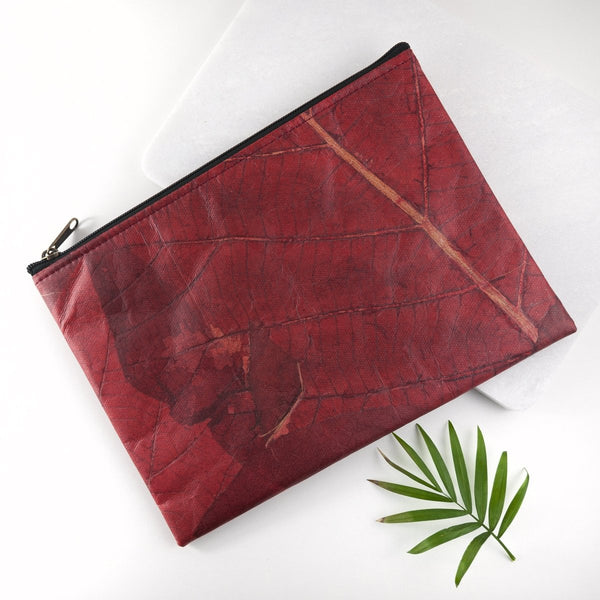 Buy Leaf Leather Clutch Bag - Large at www.giftsfinder.co.uk