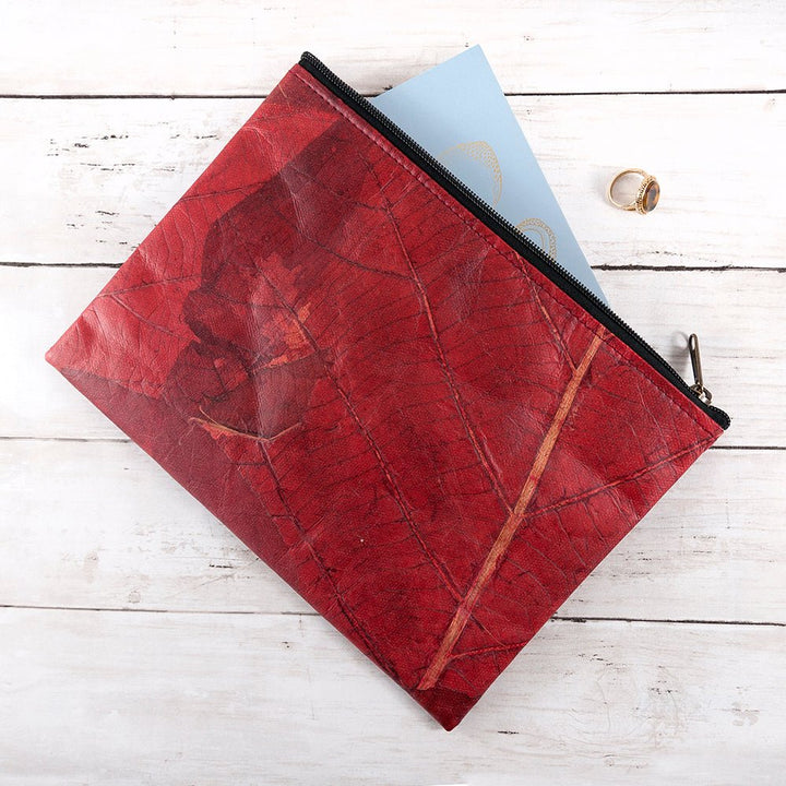 Buy Leaf Leather Clutch Bag - Large available now at www.giftsfinder.co.uk