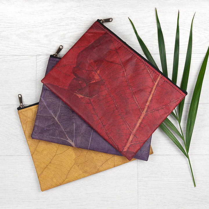 Buy Leaf Leather Clutch Bag - Large available now at www.giftsfinder.co.uk