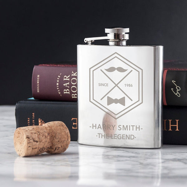 Buy Legend Dad's Silver Hip Flask at www.giftsfinder.co.uk