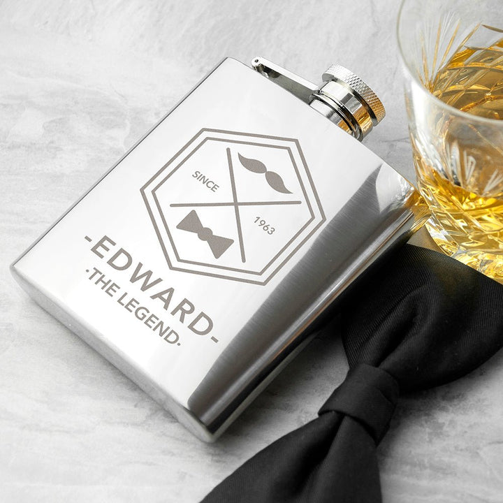 Buy Legend Dad's Silver Hip Flask available now at www.giftsfinder.co.uk