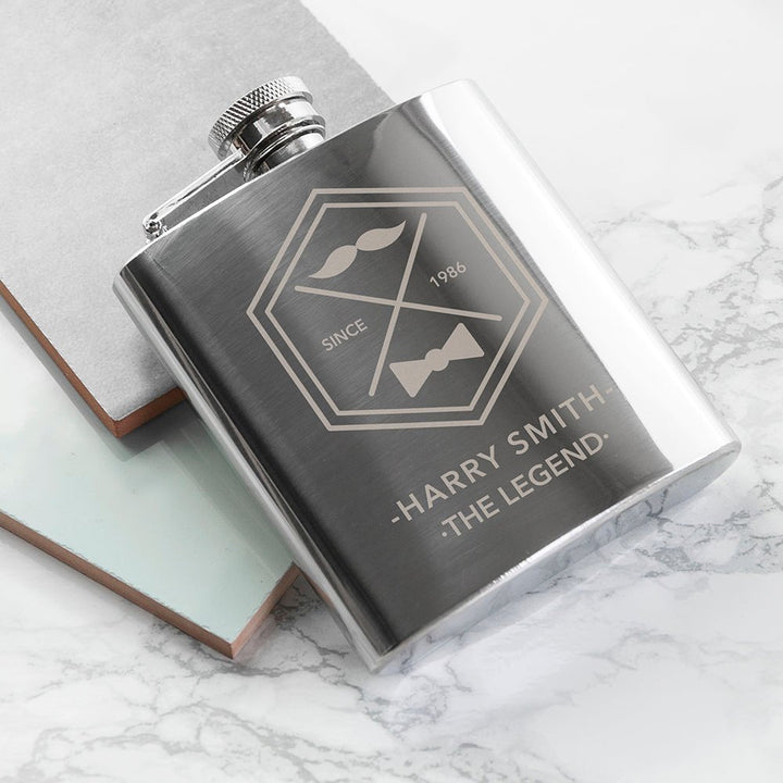 Buy Legend Dad's Silver Hip Flask available now at www.giftsfinder.co.uk