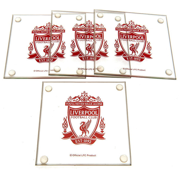 Liverpool Fc 4Pk Glass Coaster Set available to buy at www.giftsfinder.co.uk