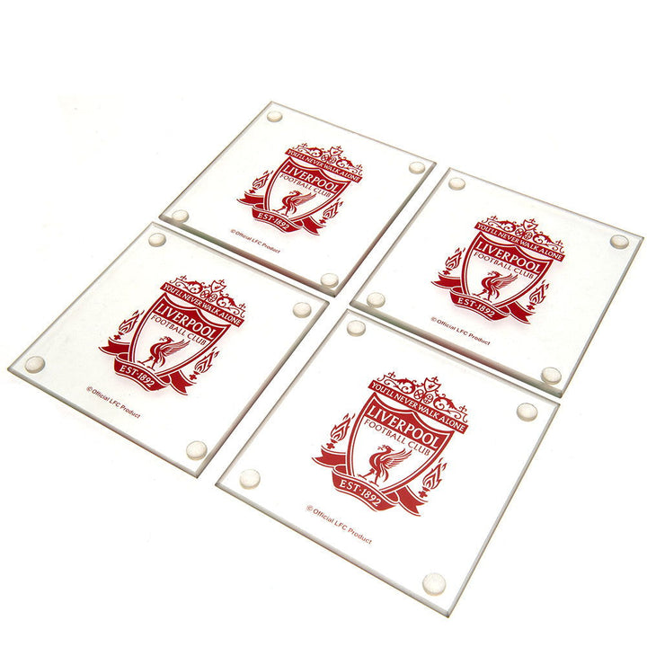 Liverpool Fc 4Pk Glass Coaster Set available to buy at www.giftsfinder.co.uk