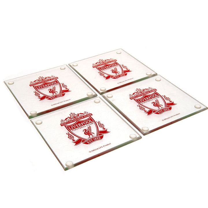 Liverpool Fc 4Pk Glass Coaster Set available to buy at www.giftsfinder.co.uk