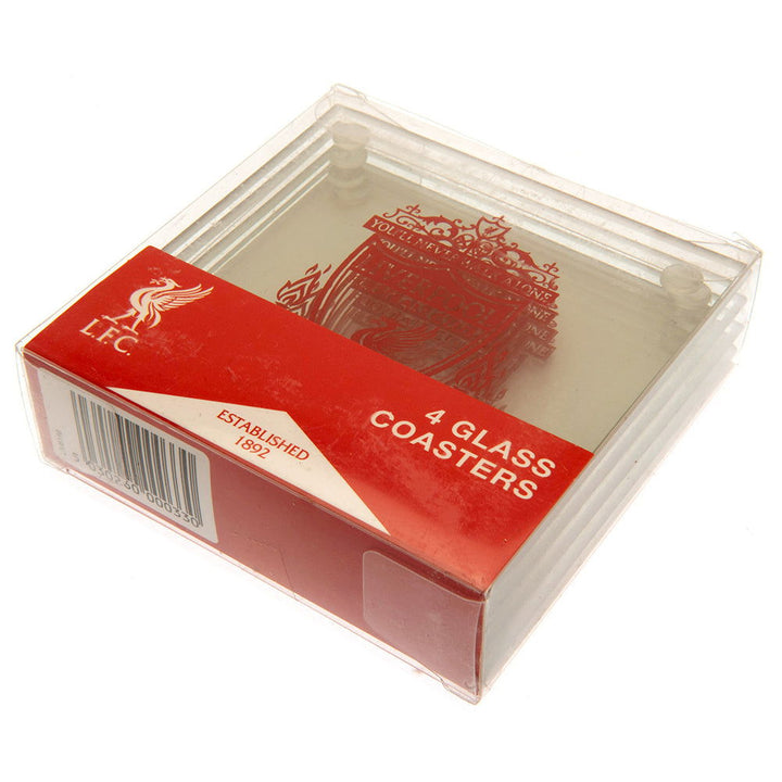 Liverpool Fc 4Pk Glass Coaster Set available to buy at www.giftsfinder.co.uk