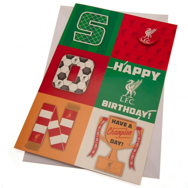 Liverpool Fc Birthday Card Son available to buy at www.giftsfinder.co.uk