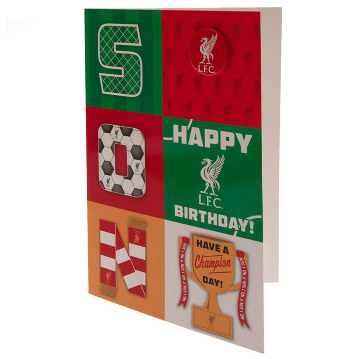 Liverpool Fc Birthday Card Son available to buy at www.giftsfinder.co.uk