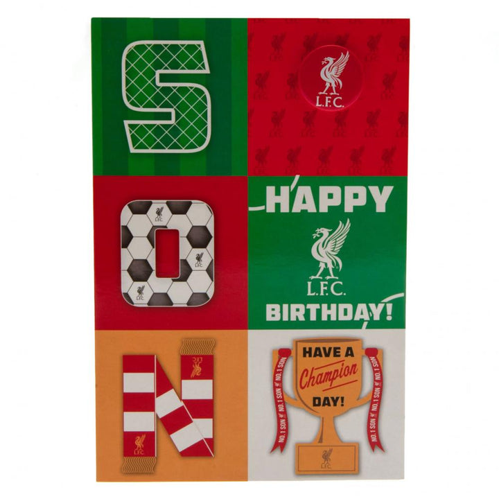 Liverpool Fc Birthday Card Son available to buy at www.giftsfinder.co.uk