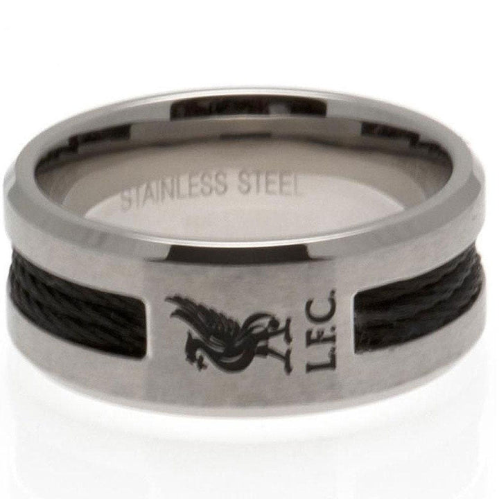 Liverpool Fc Black Inlay Ring Small available to buy at www.giftsfinder.co.uk