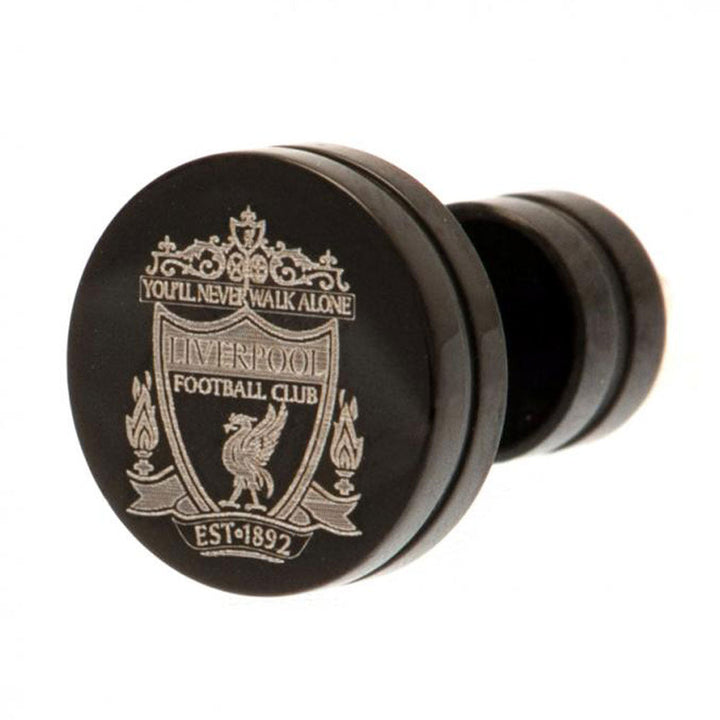 Liverpool Fc Black Ip Plated Stud Earring available to buy at www.giftsfinder.co.uk