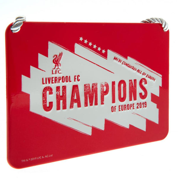 Liverpool Fc Champions Of Europe Bedroom Sign available to buy at www.giftsfinder.co.uk