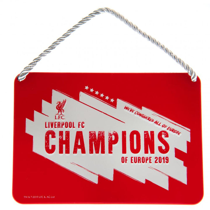 Liverpool Fc Champions Of Europe Bedroom Sign available to buy at www.giftsfinder.co.uk