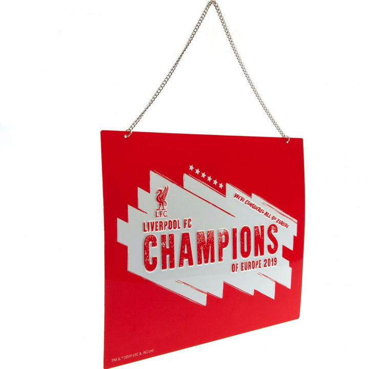 Liverpool Fc Champions Of Europe Metal Sign available to buy at www.giftsfinder.co.uk