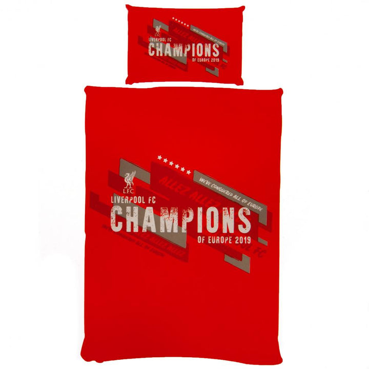 Liverpool Fc Champions Of Europe Single Duvet Set available to buy at www.giftsfinder.co.uk