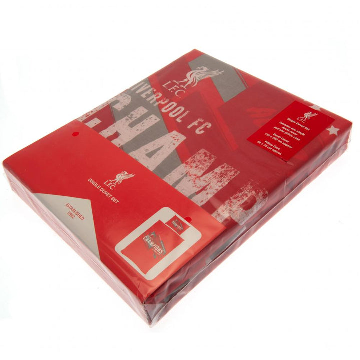 Liverpool Fc Champions Of Europe Single Duvet Set available to buy at www.giftsfinder.co.uk