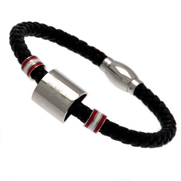 Liverpool Fc Colour Ring Leather Bracelet available to buy at www.giftsfinder.co.uk