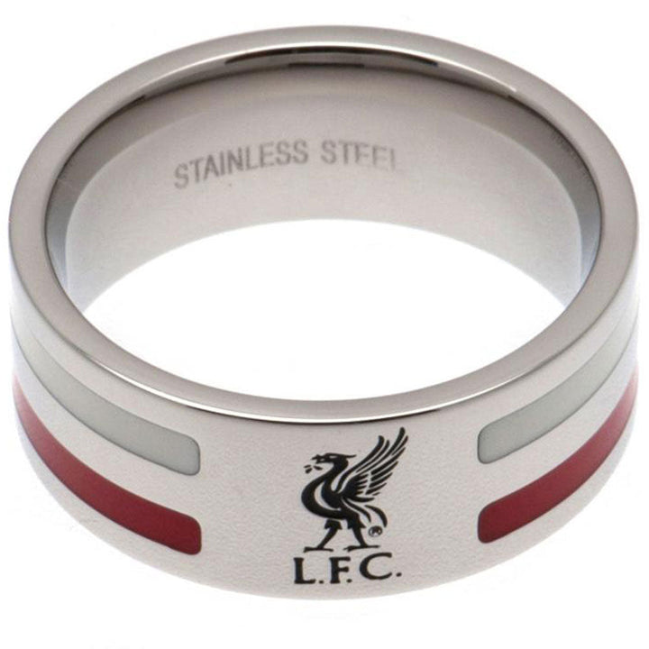 Liverpool Fc Colour Stripe Ring Small available to buy at www.giftsfinder.co.uk