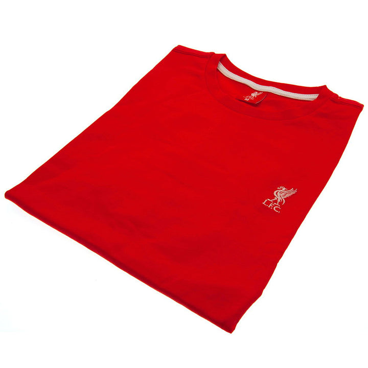 Liverpool Fc Embroidered T Shirt Mens Red Small available to buy at www.giftsfinder.co.uk