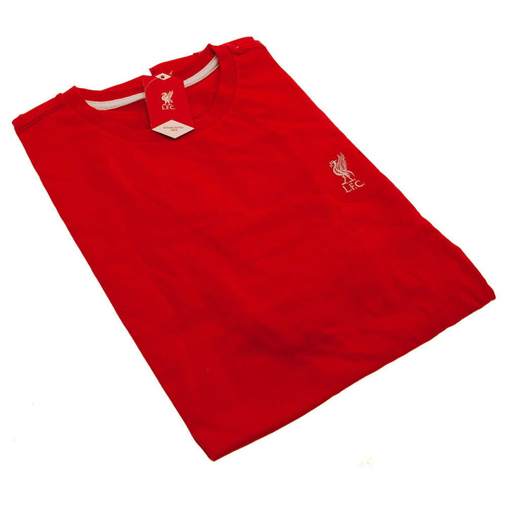 Liverpool Fc Embroidered T Shirt Mens Red Small available to buy at www.giftsfinder.co.uk