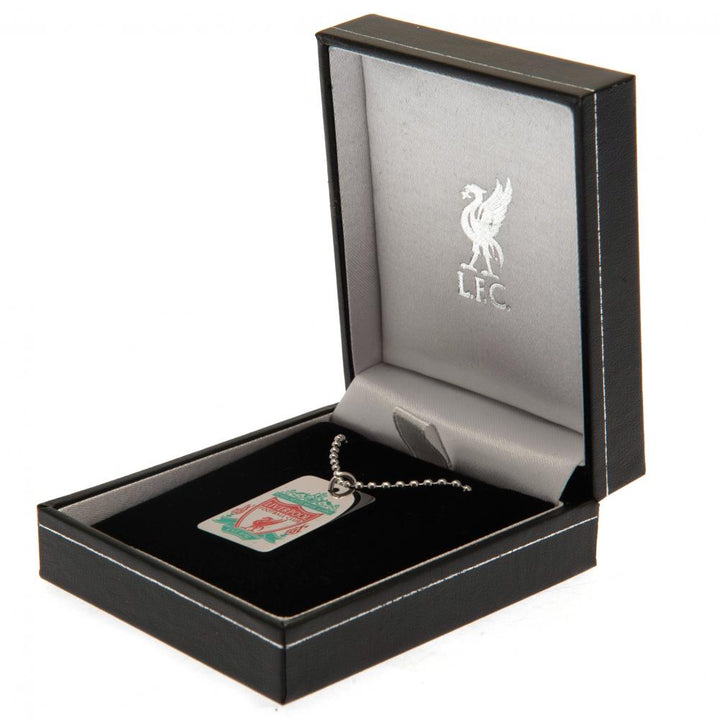 Liverpool Fc Enamel Crest Dog Tag & Chain available to buy at www.giftsfinder.co.uk