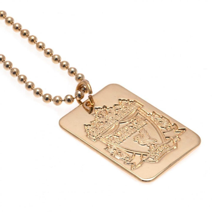 Liverpool Fc Gold Plated Dog Tag & Chain available to buy at www.giftsfinder.co.uk