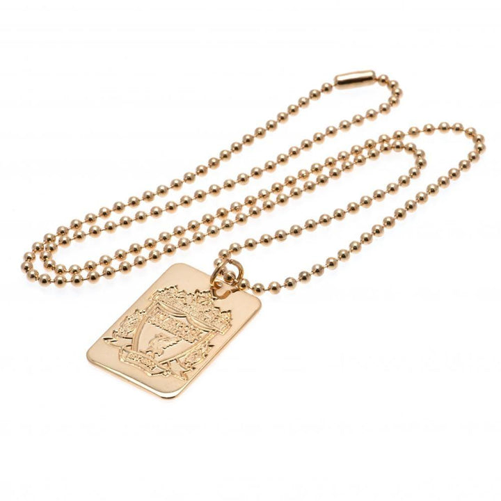 Liverpool Fc Gold Plated Dog Tag & Chain available to buy at www.giftsfinder.co.uk