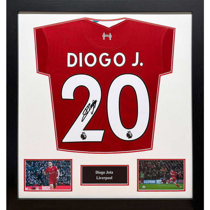 Liverpool Fc Jota Signed Shirt (Framed) available to buy at www.giftsfinder.co.uk