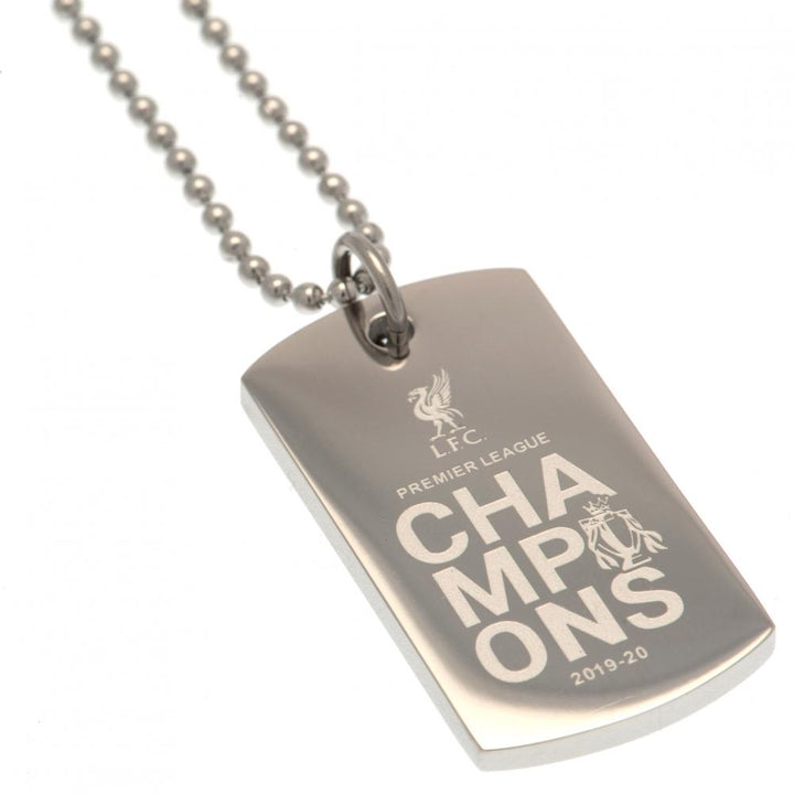 Liverpool Fc Premier League Champions Engraved Dog Tag available to buy at www.giftsfinder.co.uk