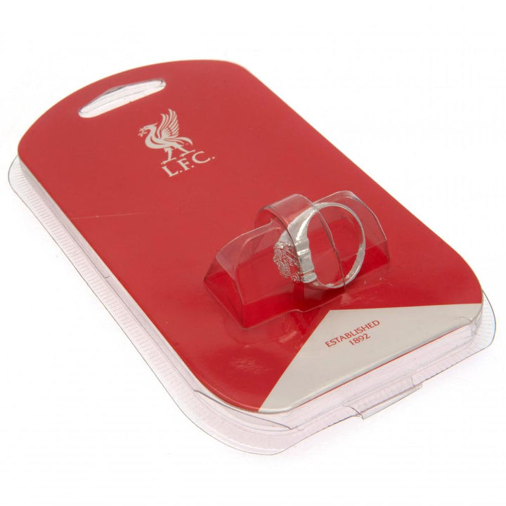 Liverpool Fc Silver Plated Crest Ring Large available to buy at www.giftsfinder.co.uk