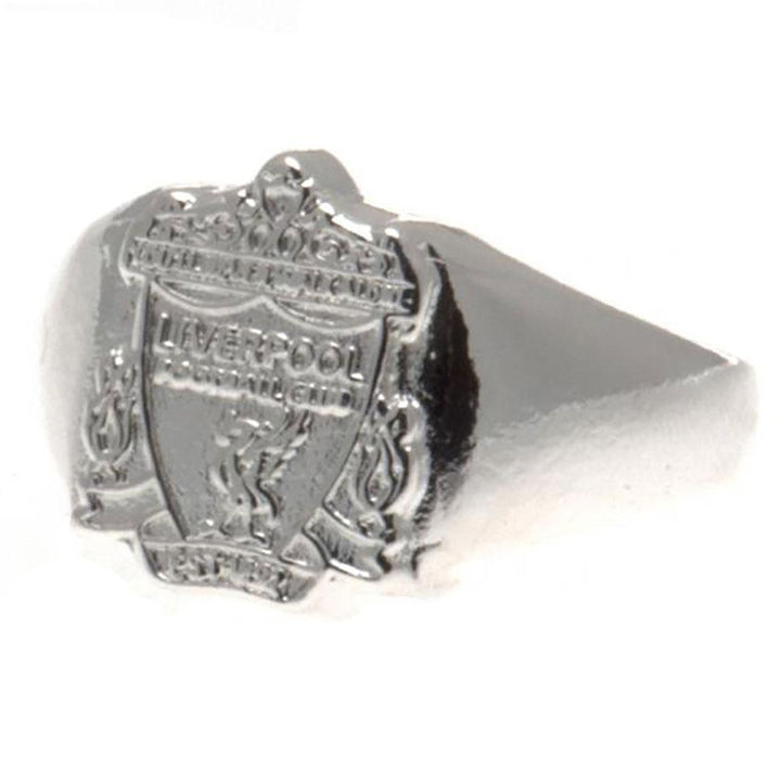 Liverpool Fc Silver Plated Crest Ring Medium available to buy at www.giftsfinder.co.uk