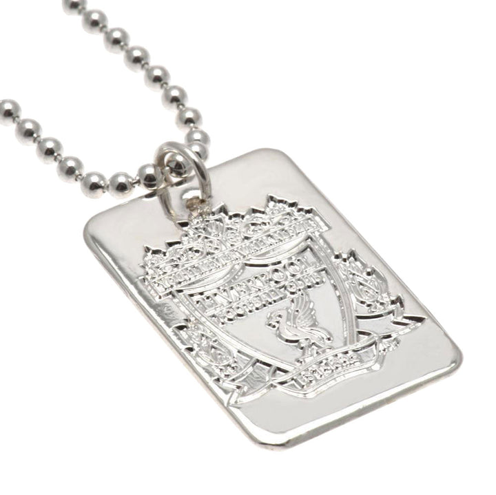 Liverpool Fc Silver Plated Dog Tag & Chain available to buy at www.giftsfinder.co.uk