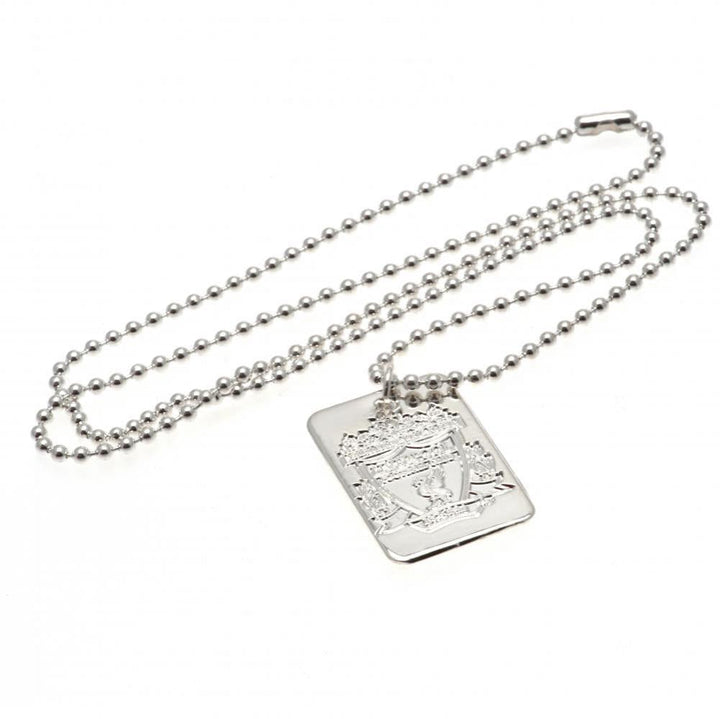 Liverpool Fc Silver Plated Dog Tag & Chain available to buy at www.giftsfinder.co.uk