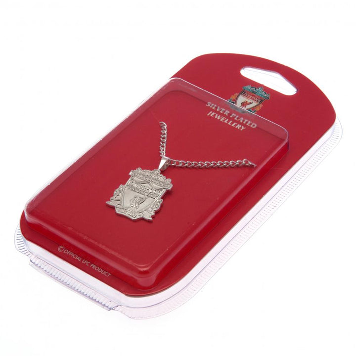 Liverpool Fc Silver Plated Pendant & Chain Xl available to buy at www.giftsfinder.co.uk