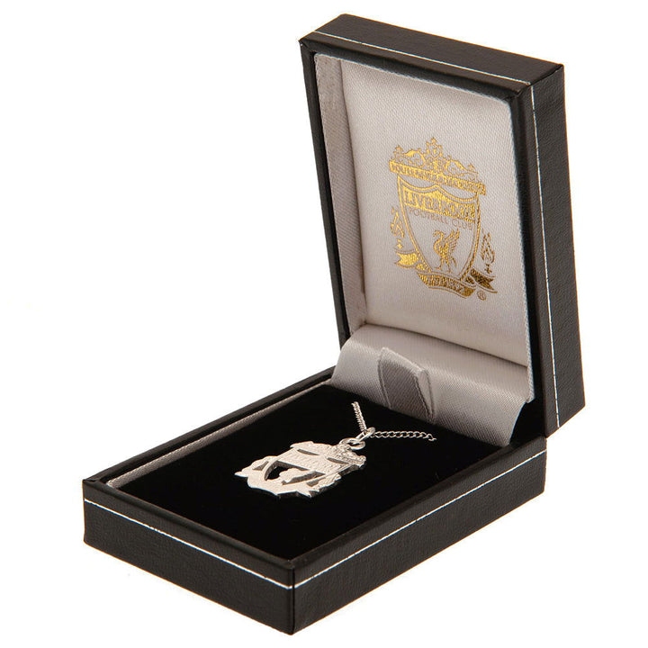 Liverpool Fc Sterling Silver Pendant & Chain Cr Large available to buy at www.giftsfinder.co.uk